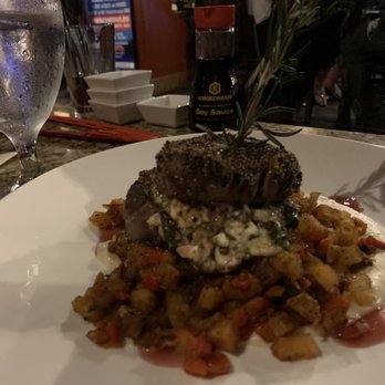 Firefly - Pepper Crusted Stuffed Filet Mignon - Steakhouses Near Me - Panama City Beach, Florida Firefly - Pepper Crusted Stuffed Filet Mignon - Steakhouses Near Me - Panama City Beach, Florida