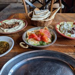 Casbah Cafe - Hummus, fried jibneh and labneh with pita