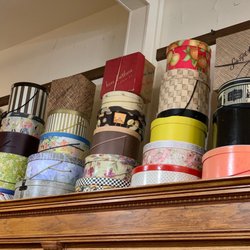Many Fine Things Gallery - The decor of many vintage hat boxes around the store was beautiful