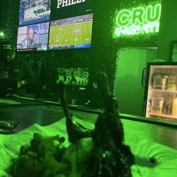 CRU Lounge - Cru lamb lollipops, mashed potatoes, vegetables medley, Saturday Football