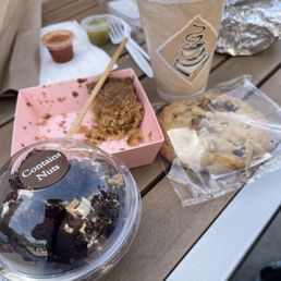 Brownies, coffee cake, and walnut chocolate cookie Brownies, coffee cake, and walnut chocolate cookie