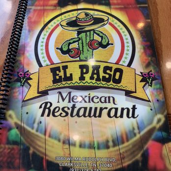 El Paso Mexican Restaurant - Menu cover - Mexican Near Me - Clarksville, Tennessee