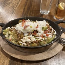 Chilaquiles with chicken Chilaquiles with chicken