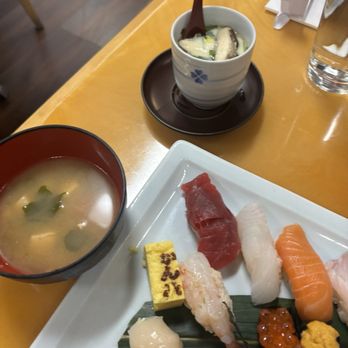Kanpachi Sushi & Sake - Includes miso soup and my first time having the kakitamajiru (tastes like an egg soufflé?) - Sushi Bars Near Me - Gardena, California Kanpachi Sushi & Sake - Includes miso soup and my first time having the kakitamajiru (tastes like an egg soufflé?) - Sushi Bars Near Me - Gardena, California