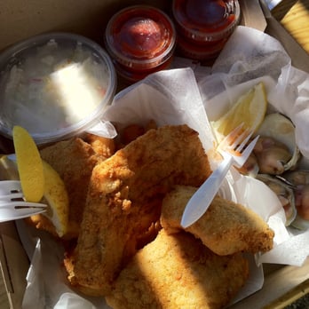 Stowe's Seafood - haddock, shrimp, cocktail sauce and clams. - Seafood Near Me - West Haven, Connecticut