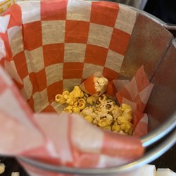Roots Burger Bar - Popcorn brought to the table to snack on