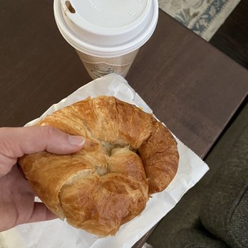Donut World - Small Frappuccino and bacon egg and cheese croissant sandwich - Donuts Near Me - Houston, Texas