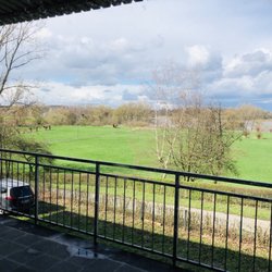 Bootshaus Ehingen - Ausblick Veranda im Bootshaus