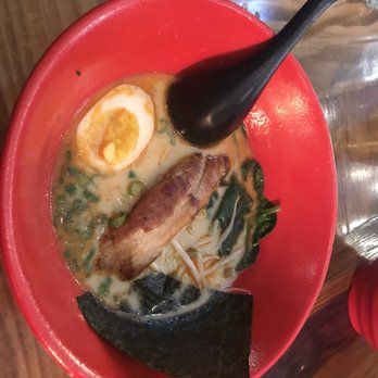 Jounetsu Ramen - Spicy tonkatsu ramen, with half an egg and one piece of fatty pork belly - Ramen Near Me - Long Beach, California