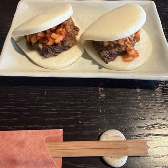 Little Plum - Kalbi short rib bao (without green onions - would be prettier with) - Asian Fusion Near Me - Honolulu, Hawaii Little Plum - Kalbi short rib bao (without green onions - would be prettier with) - Asian Fusion Near Me - Honolulu, Hawaii