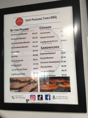 Menu photo 7 Just Passing Thru BBQ Huffman, TX