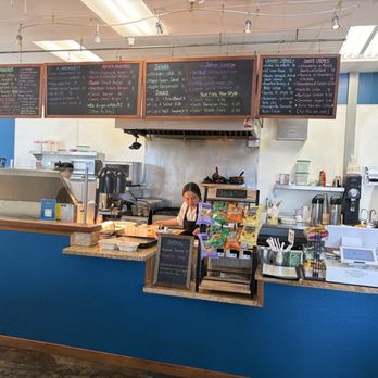 Blue Lava Cafe - Counter and menu up top not busy mothers Day Sunday 2026 - Cafes Near Me - Capitola, California