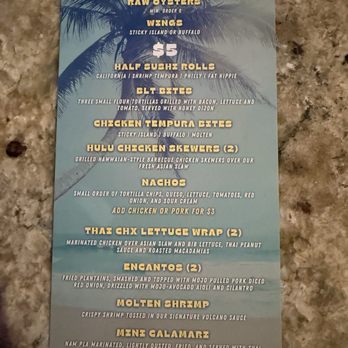Hula Bay Club - Happy Hour Menu (Food) - Seafood Near Me - Tampa, Florida Hula Bay Club - Happy Hour Menu (Food) - Seafood Near Me - Tampa, Florida