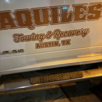 Aquiles Towing & Recovery - I took the pic so that I could write them a great review.... Boooyah - Towing Near Me - Austin, Texas Aquiles Towing & Recovery - I took the pic so that I could write them a great review.... Boooyah - Towing Near Me - Austin, Texas