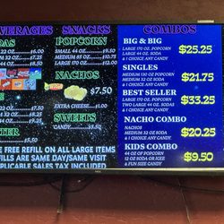 Lemoore Stadium Cinemas 10 - Menu concessions