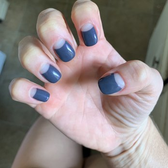 Nails Galore - Nothing too fancy but I love this half moon gel mani!! - Nail Salons Near Me - Cypress, California