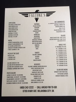 Menu photo 6 Falcone's Pizzeria Oklahoma City, OK Menu photo 6 Falcone's Pizzeria Oklahoma City, OK