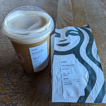 Starbucks - Grande vanilla sweet cream nitro cold brew. Turkey, provolone, pesto on ciabatta. - Coffee & Tea Near Me - Buellton, California