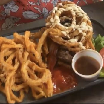 Twisted Root Burger - "The Millionaire" wagyu beef with truffle ailoli, garlic mushrooms, bacon and onion rings! - American Near Me - Mansfield, Texas Twisted Root Burger - "The Millionaire" wagyu beef with truffle ailoli, garlic mushrooms, bacon and onion rings! - American Near Me - Mansfield, Texas