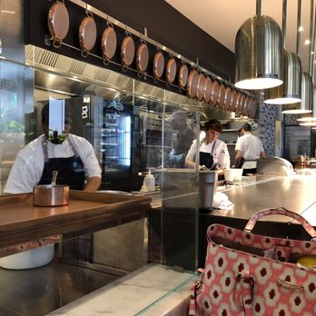 Vernick Fish - The view from the chefs counter. And my wife's purse. - Seafood Near Me - Philadelphia, Pennsylvania Vernick Fish - The view from the chefs counter. And my wife's purse. - Seafood Near Me - Philadelphia, Pennsylvania
