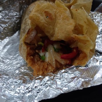 La Bufadora Baja Grill - Interior of veggie burrito. rice, beans, cooked veggies, thin tortilla shell. - Mexican Near Me - Montebello, California La Bufadora Baja Grill - Interior of veggie burrito. rice, beans, cooked veggies, thin tortilla shell. - Mexican Near Me - Montebello, California