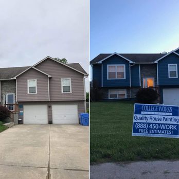 College Works Painting - Before and after of a full exterior color change - Painters Near Me - Ames, Iowa College Works Painting - Before and after of a full exterior color change - Painters Near Me - Ames, Iowa