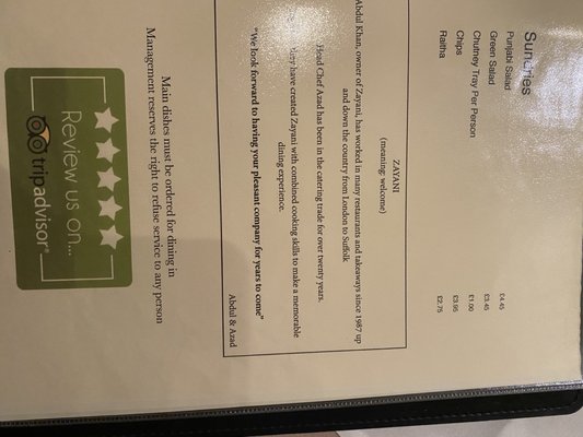 Menu photo 6 Zaynai Restaurant - Heathrow Heathrow, XGL