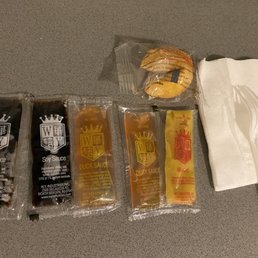 Condiments, napkins, etc.