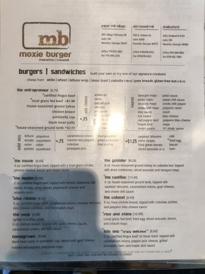 Menu photo 4 Moxie Burger Marietta, GA