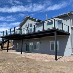 Stonecroft Construction - Steel Frame Composite Deck with Glass Railing in Colorado Springs.