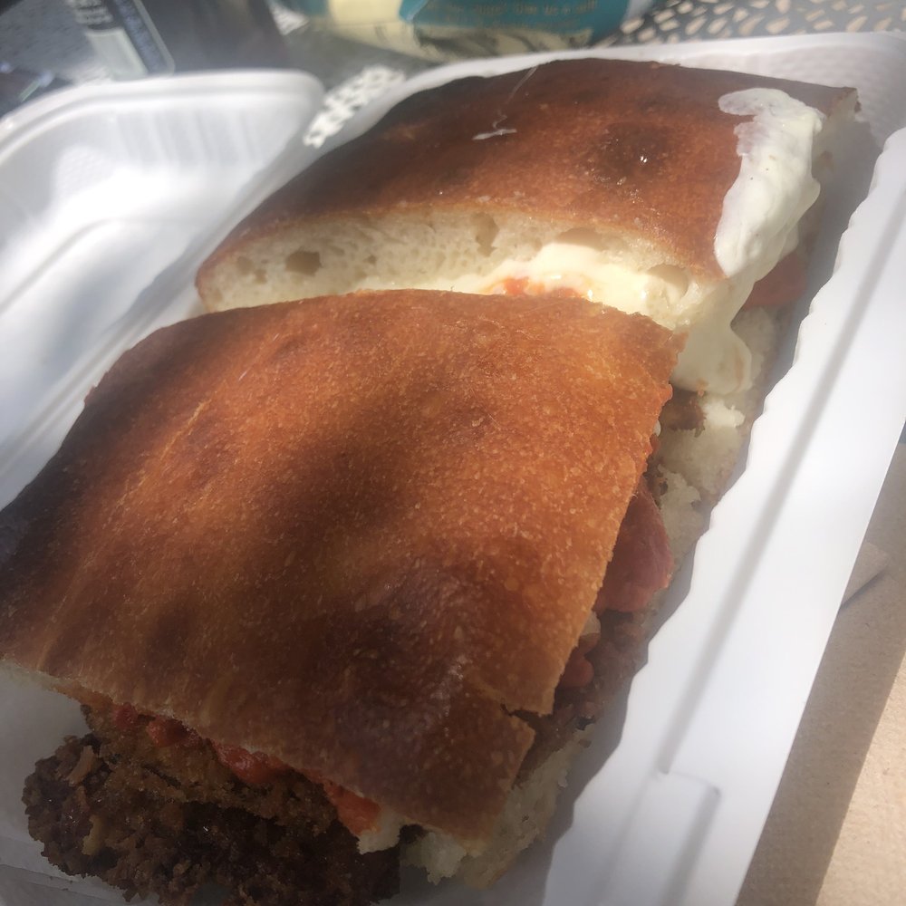 My Cousin Vinnie - Chicken Cutlet, breaded eggplant, vodka sauce and melted fresh mozzarella.