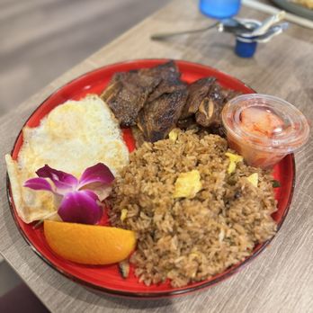 Babs Delta Diner - Korean BBQ Short Ribs--a Bab's Hawaiian Special, our favorite fried rice and kimchi on the side - Korean Near Me - Vallejo, California