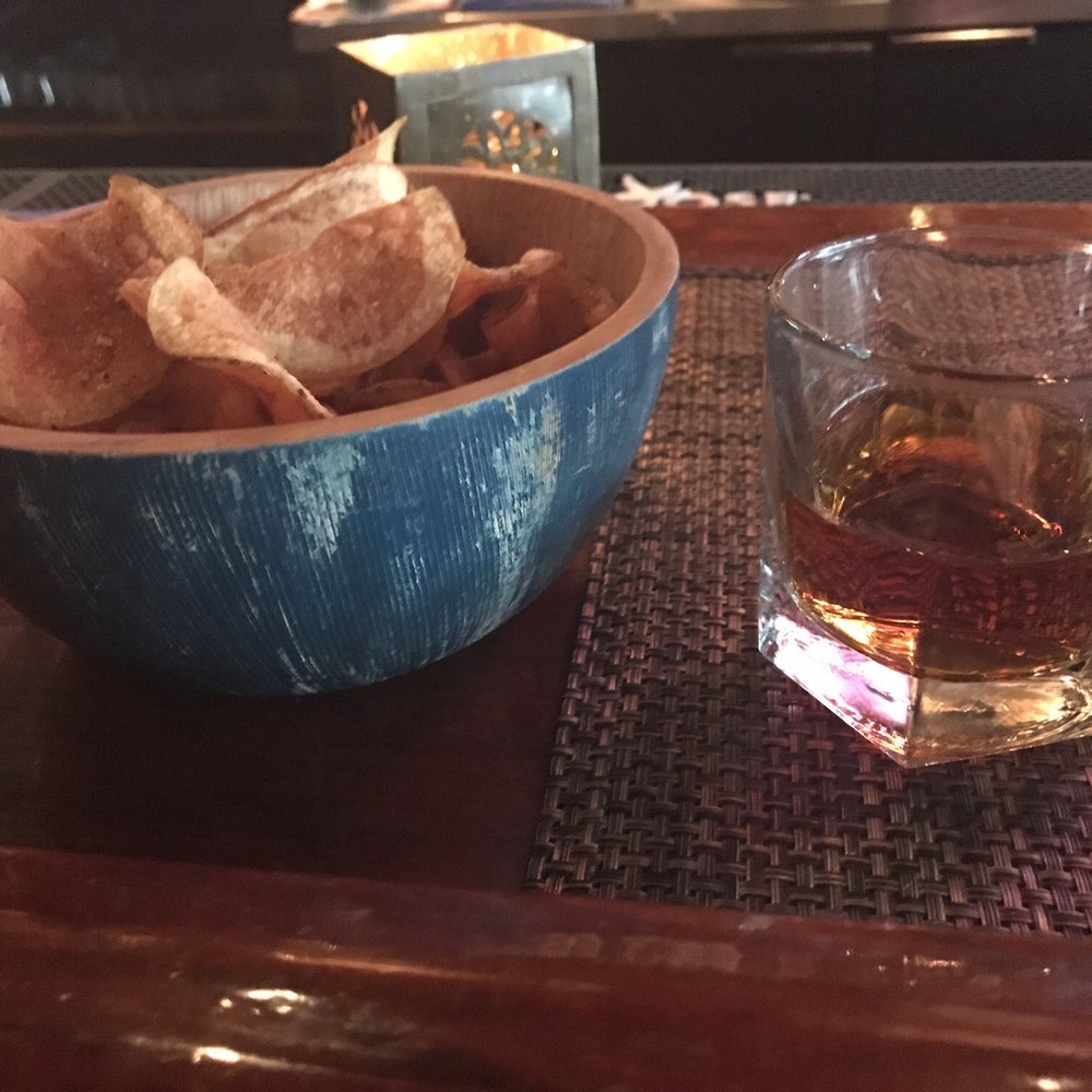 Table 50 - Bourbon and potato chips. Nice pair! - New American Near Me - Roanoke, Virginia Table 50 - Bourbon and potato chips. Nice pair! - New American Near Me - Roanoke, Virginia