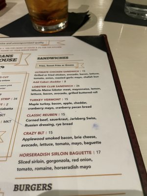 Menu photo 7 J Morgan's Steakhouse Montpelier, VT