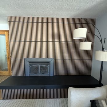 K The HandyMan - New wood slat wall and custom made waterfall bench - Handyman Near Me K The HandyMan - New wood slat wall and custom made waterfall bench - Handyman Near Me