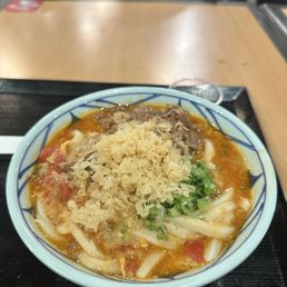 Spicy tomatama curry udon Spicy tomatama curry udon