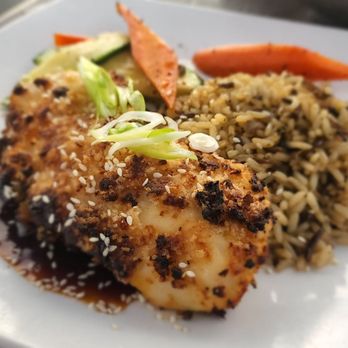 The Boathouse Restaurant - Crusted Halibut with Wild !Rice - Seafood Near Me - White Rock, British Columbia The Boathouse Restaurant - Crusted Halibut with Wild !Rice - Seafood Near Me - White Rock, British Columbia