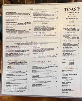 Menu photo 4 Toast Kitchen & Bar Brea, CA