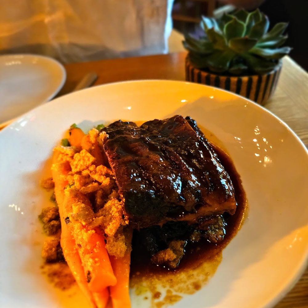 Huset Nyc - Glazed Short Ribs- Spring carrot, chicharron. $55. Very tasty - Mexican Near Me - New York, New York Huset Nyc - Glazed Short Ribs- Spring carrot, chicharron. $55. Very tasty - Mexican Near Me - New York, New York