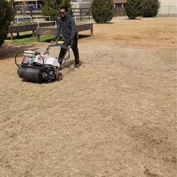 One of the guys running the aerator