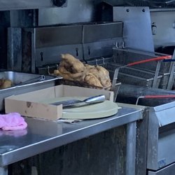 Fried chicken just sitting there. Not a great thing.
