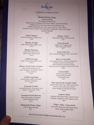 Menu photo 4 Bajo La Luna Cabo San Lucas, BCS