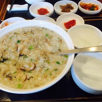 Bonjuk - Beef and mushroom congee - Korean Near Me - Flushing, New York Bonjuk - Beef and mushroom congee - Korean Near Me - Flushing, New York