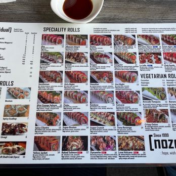 Nozomi - Menu - Sushi Bars Near Me - La Jolla, California