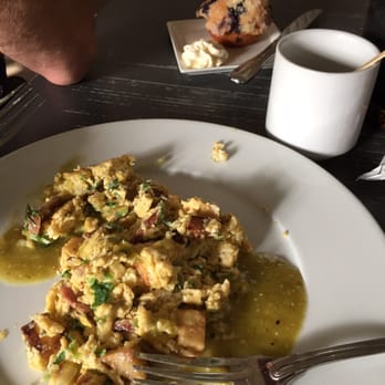 Tiny Boxwoods - Migas were delicious (with the exception of the eggshell fragments). Coffee would have been better if they offered whole milk - New American Near Me - Houston, Texas