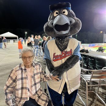 Ripken Stadium - Mom with Ironbirds Mascot..he was so gentle and held her hand and patted it and she was happy! - Stadiums & Arenas Near Me - Aberdeen, Maryland Ripken Stadium - Mom with Ironbirds Mascot..he was so gentle and held her hand and patted it and she was happy! - Stadiums & Arenas Near Me - Aberdeen, Maryland