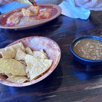 Nachos - The green salsa and chips - Mexican Near Me - Moriarty, New Mexico