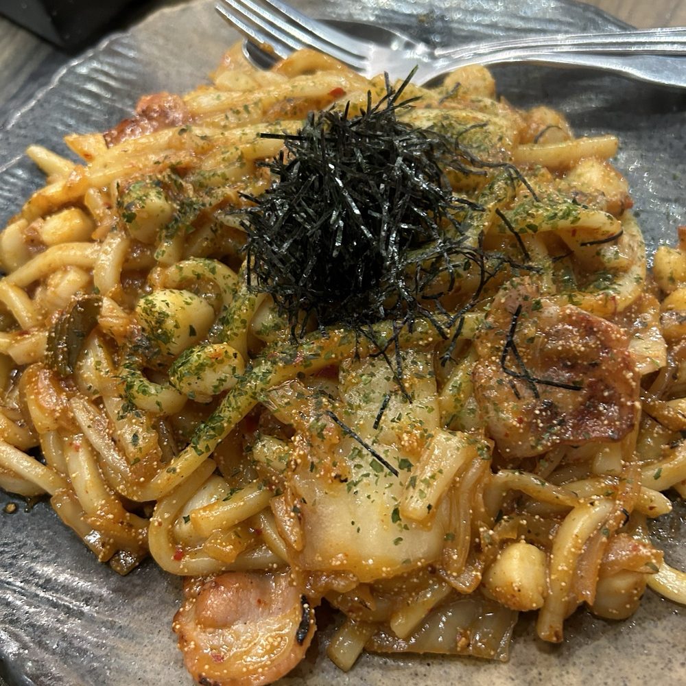 Kimchi mentaiko yaki udon Kimchi mentaiko yaki udon