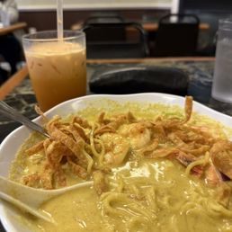 Chef's Special - Kao Soi Gai delicious omg. I substituted prawns for chicken. Had my first Tai Tea also! Yum Excellent food and service. Chef's Special - Kao Soi Gai delicious omg. I substituted prawns for chicken. Had my first Tai Tea also! Yum Excellent food and service.