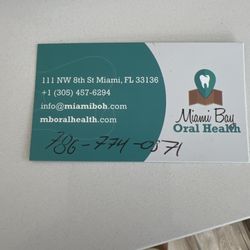 Miami Bay Oral Health - This is all that was given, no paperwork after the appointment.